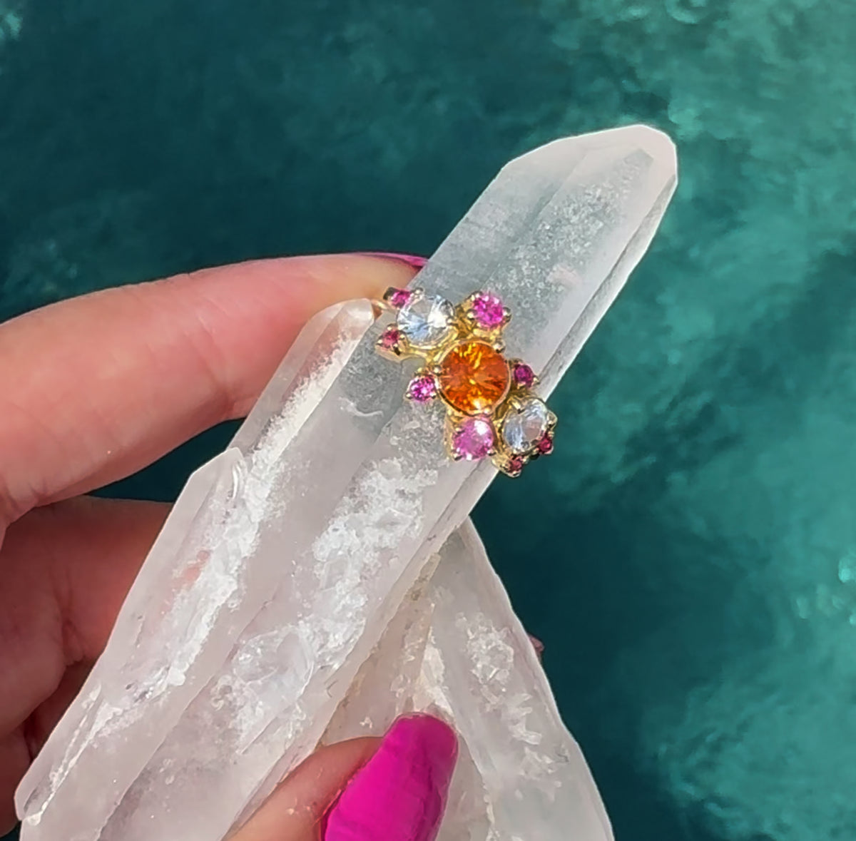Gemstones 凛 Rosalynn Garnet and Sapphire Ring – Designs By Gisela Clemens