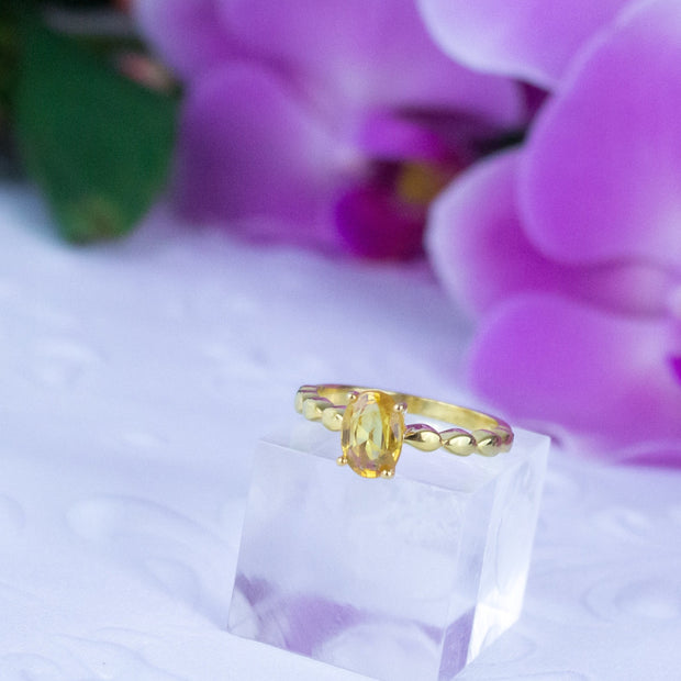 Natural Yellow Sapphire Ring, 925 Sterling Silver Gold Plated Ring, Gift  for Her, Gemstone Ring, Birthstone Rings for Women, Gift for Her - Etsy