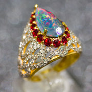 Genevieve Opal and Ruby Ring