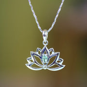Lotus Flower  Alexandrite Pendant
