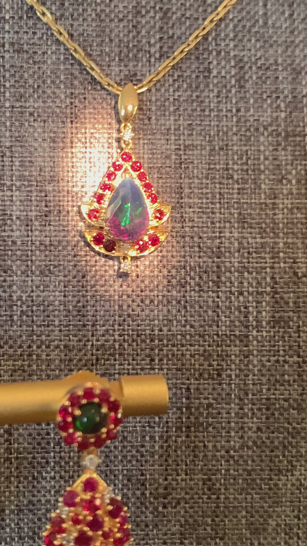 Alice Ruby and Black Opal Pendant
