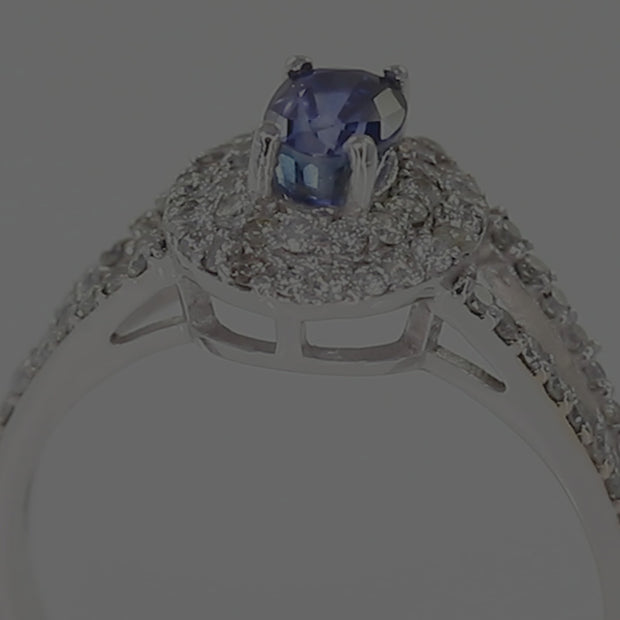 Kashmir   Sapphire & Diamond Ring